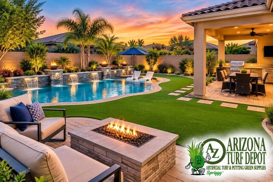 Gilbert,AZ backyard with turf